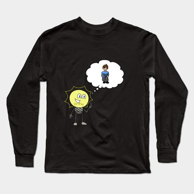 Lightbulb Moment, Lightbulb thinking of a person Long Sleeve T-Shirt by Art from the Machine